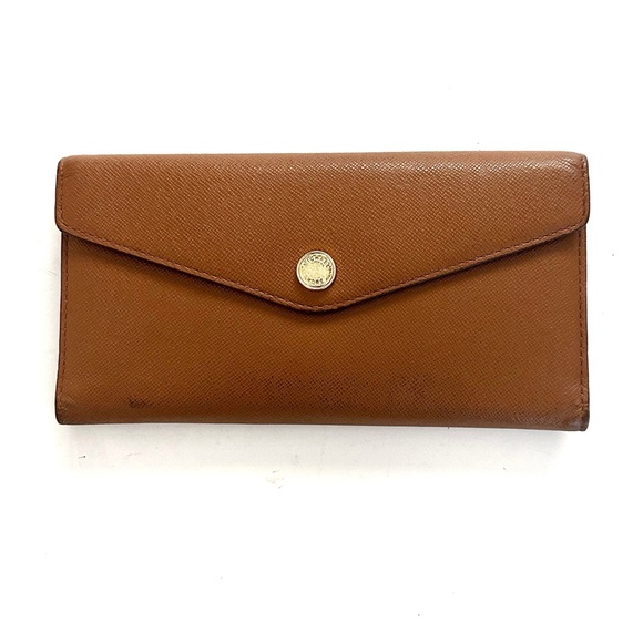Michael Kors Saffiano Leather Wallet color Luggage - Picture 1 of 8
